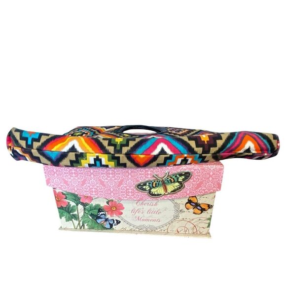 Giannini Tribal Print Tote Funky Geometric 70's Pattern Colorful Satchel - Picture 3 of 7